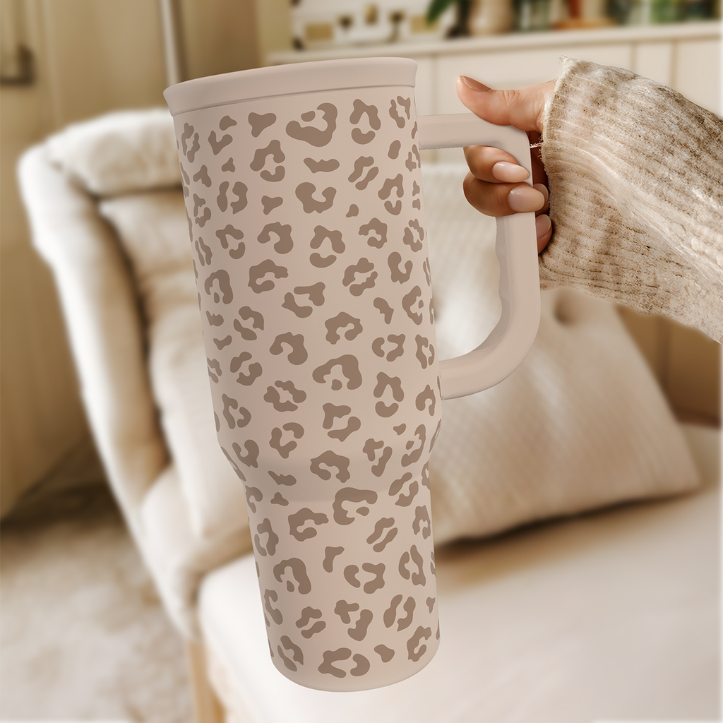 Brown Leopard Slidemate | Slider Tumbler with Handle 40oz