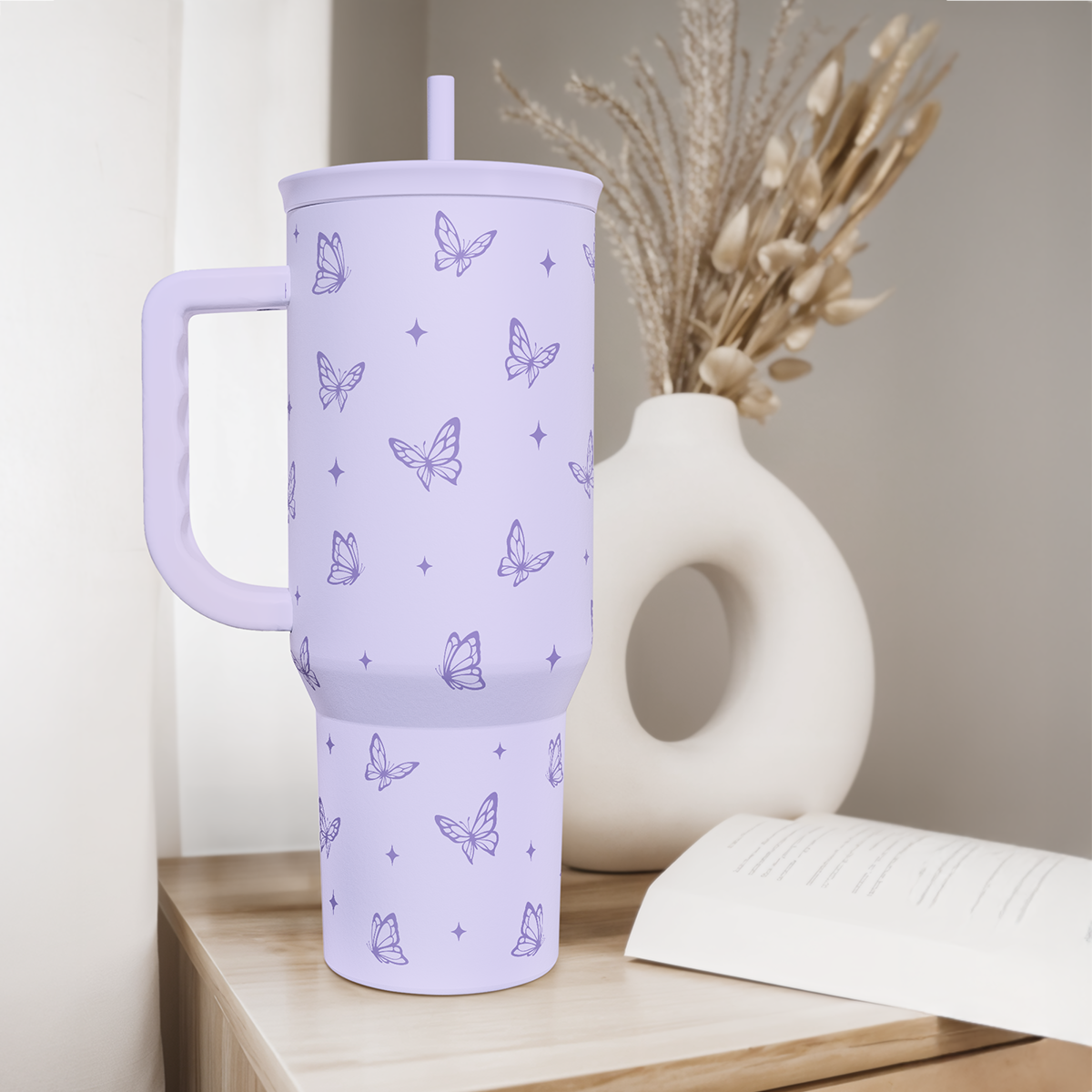 Purple Butterfly Slidemate | Slider Tumbler with Handle 40oz