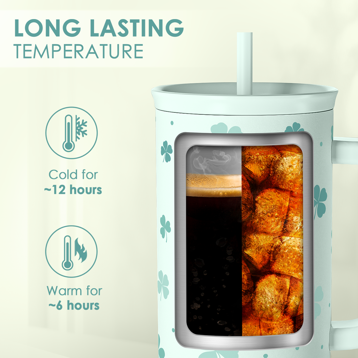 Mint Shamrock Slidemate | Slider Tumbler with Handle 40oz