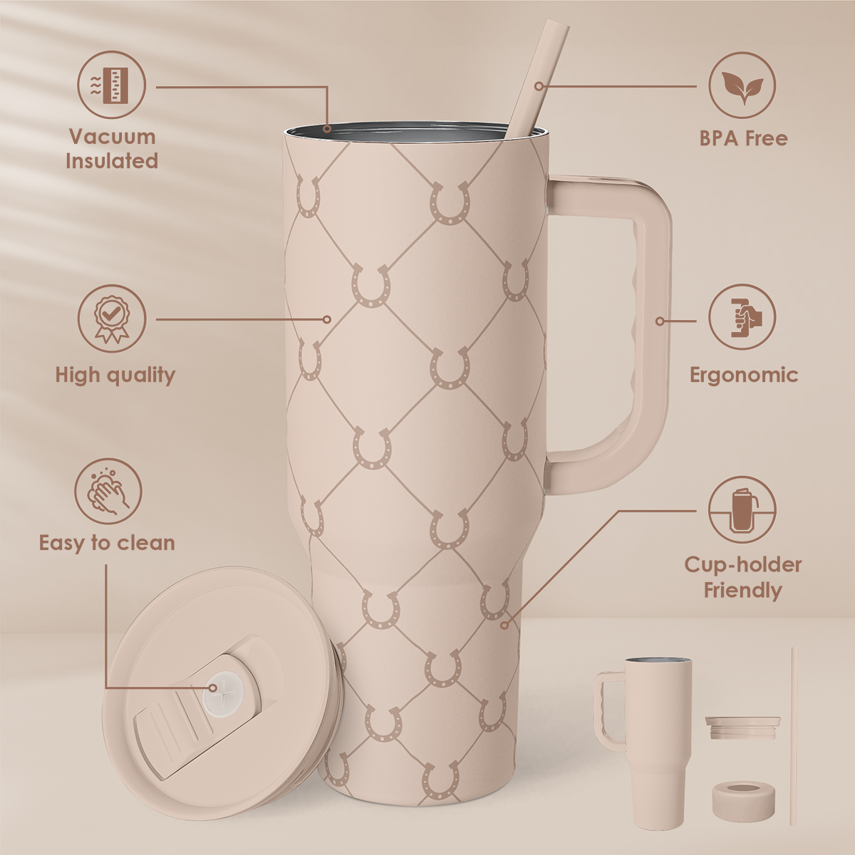 Brown Horse Slidemate | Slider Tumbler with Handle 40oz