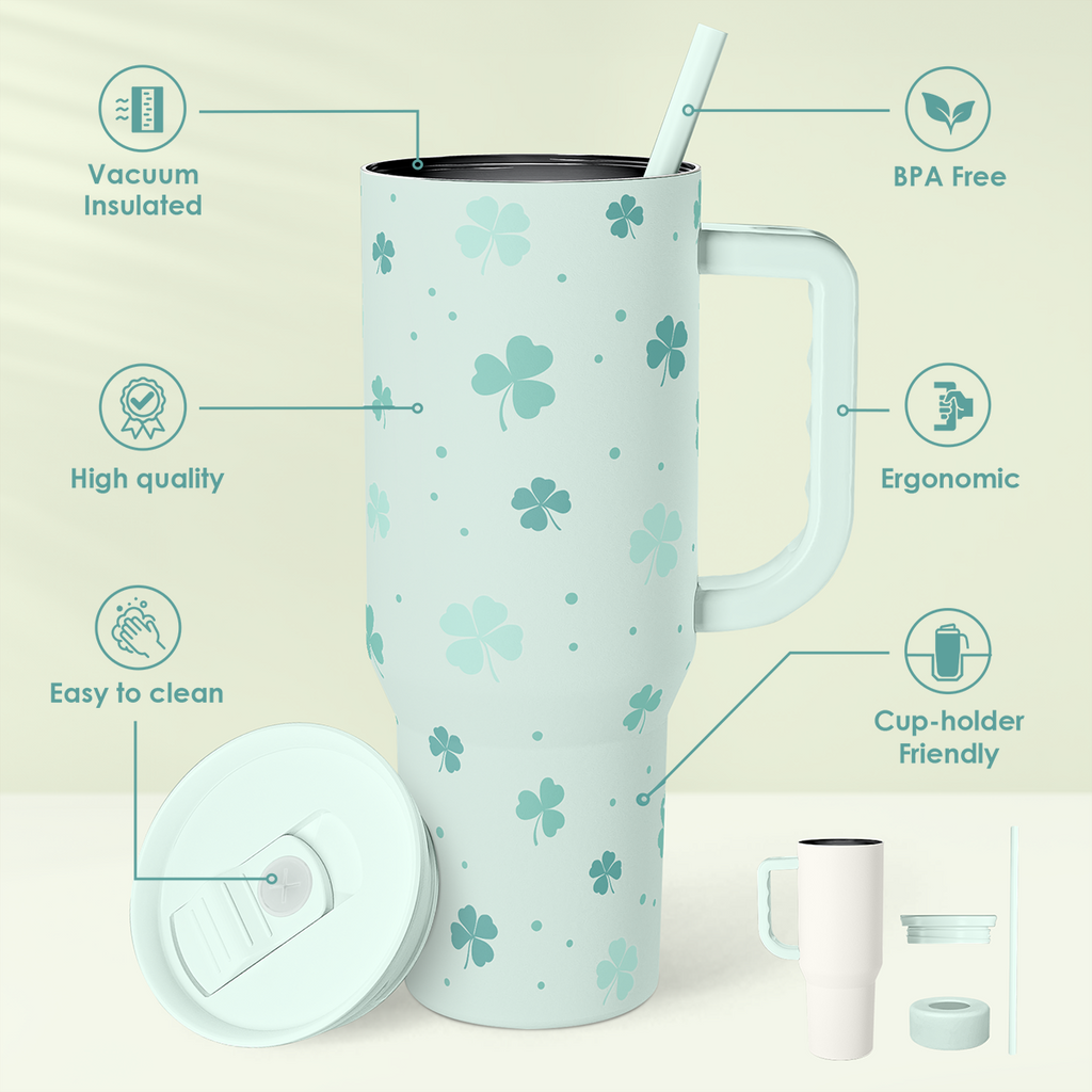 Mint Shamrock Slidemate | Slider Tumbler with Handle 40oz