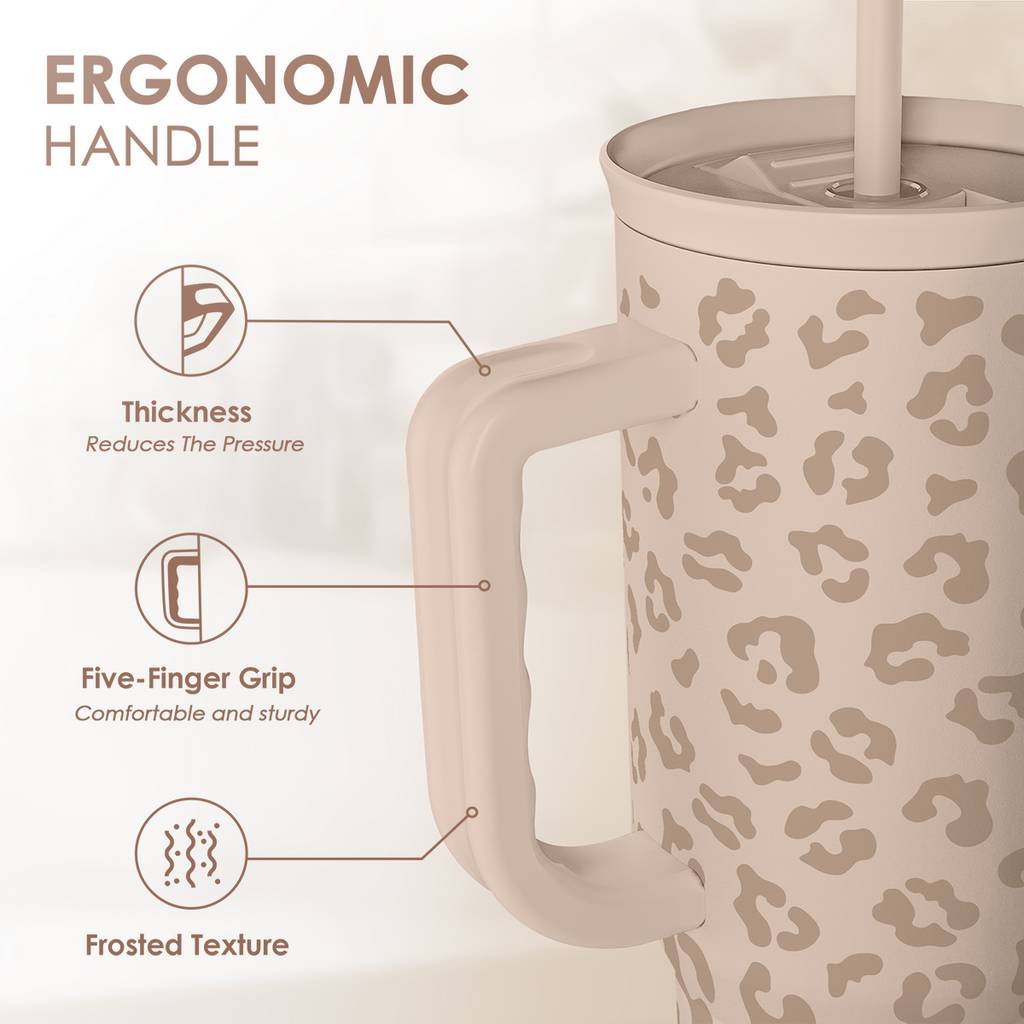 Brown Leopard Slidemate | Slider Tumbler with Handle 40oz