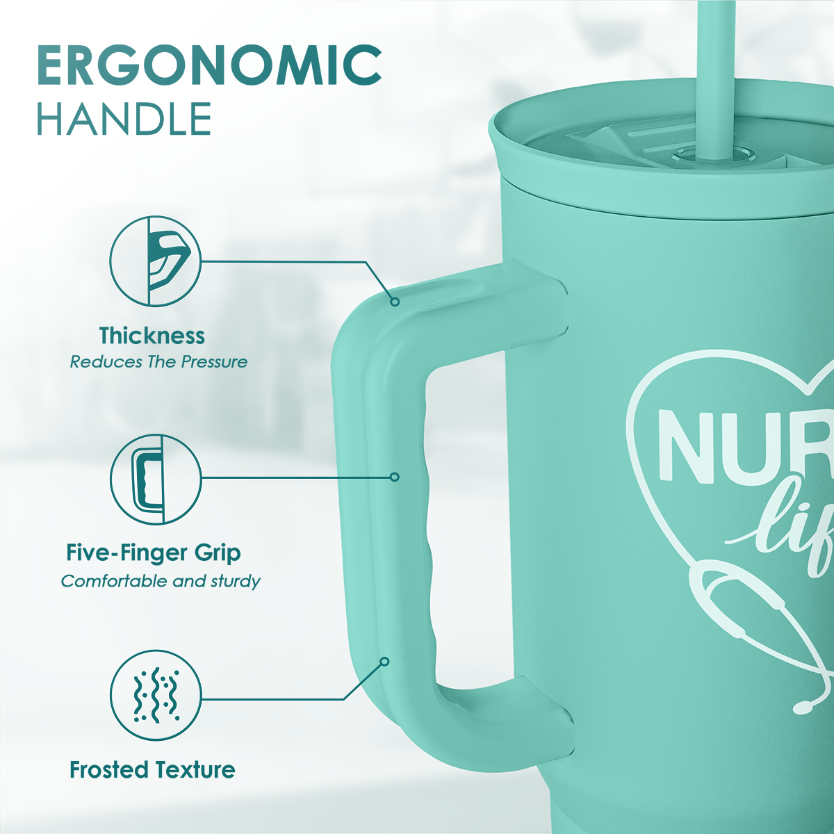Mint Nurse Slidemate | Slider Tumbler with Handle 40oz