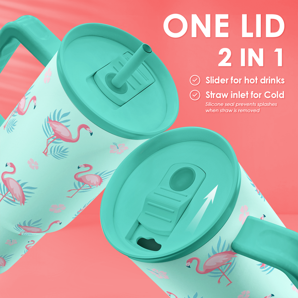 Mint Flamingo Slidemate | Slider Tumbler with Handle 40oz
