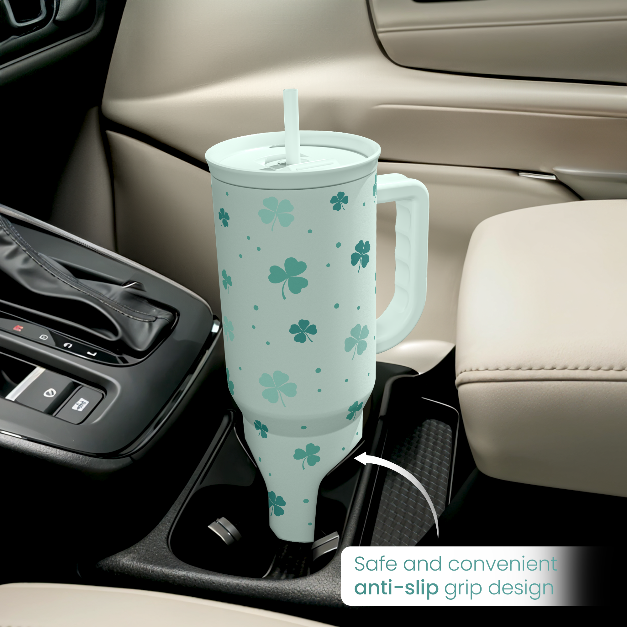 Mint Shamrock Slidemate | Slider Tumbler with Handle 40oz