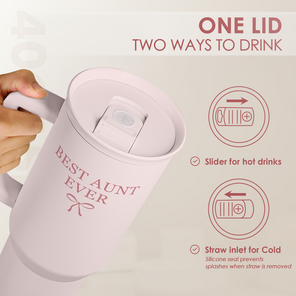 Pink Aunt Slidemate | Slider Tumbler with Handle 40oz