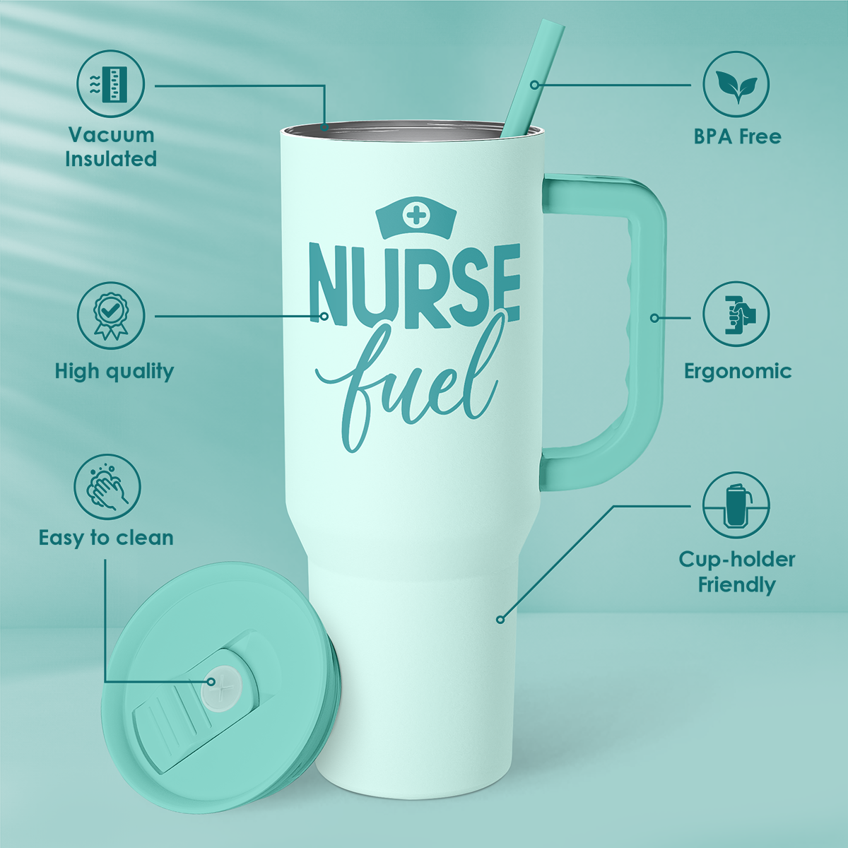Mint Nurse Slidemate | Slider Tumbler with Handle 40oz