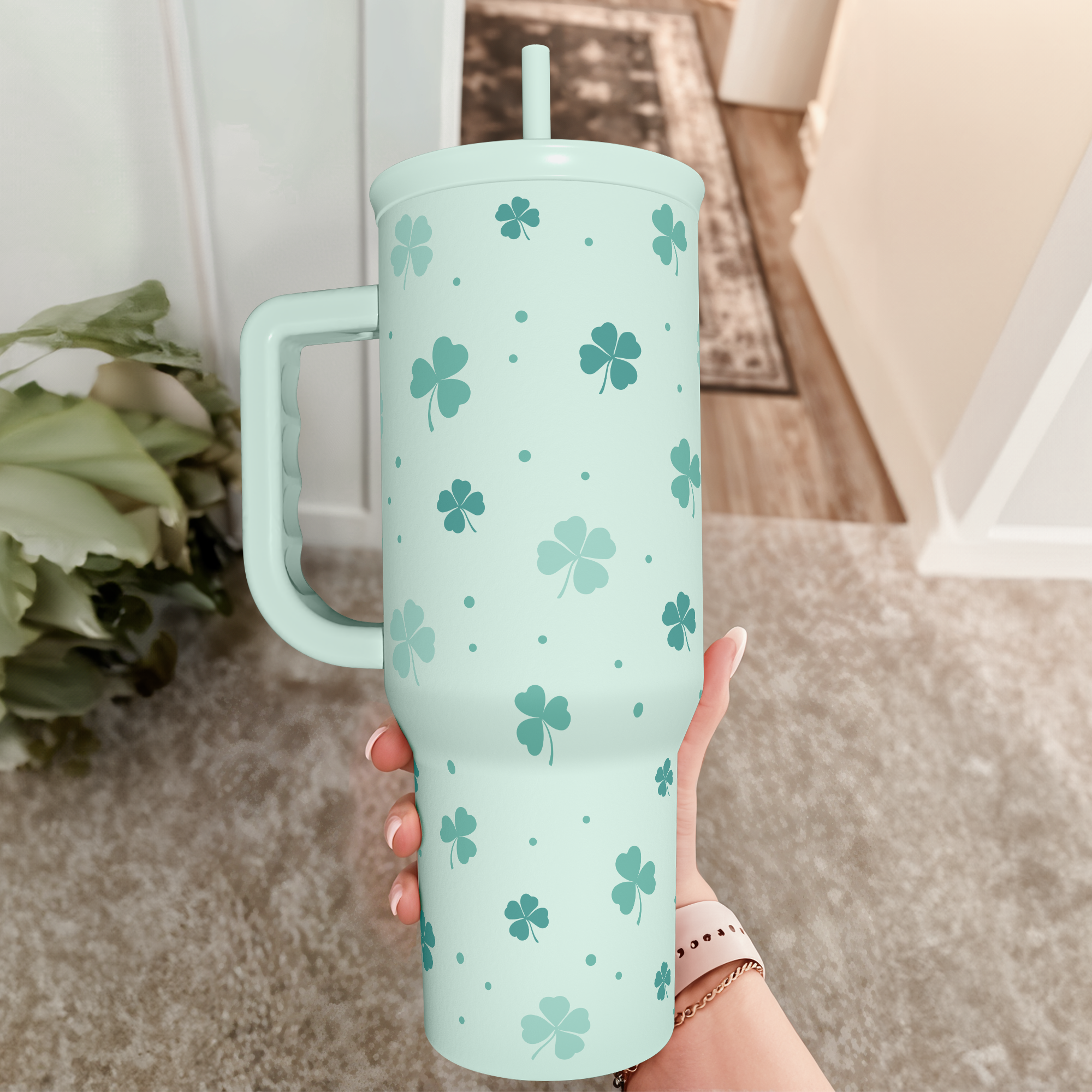 Mint Shamrock Slidemate | Slider Tumbler with Handle 40oz