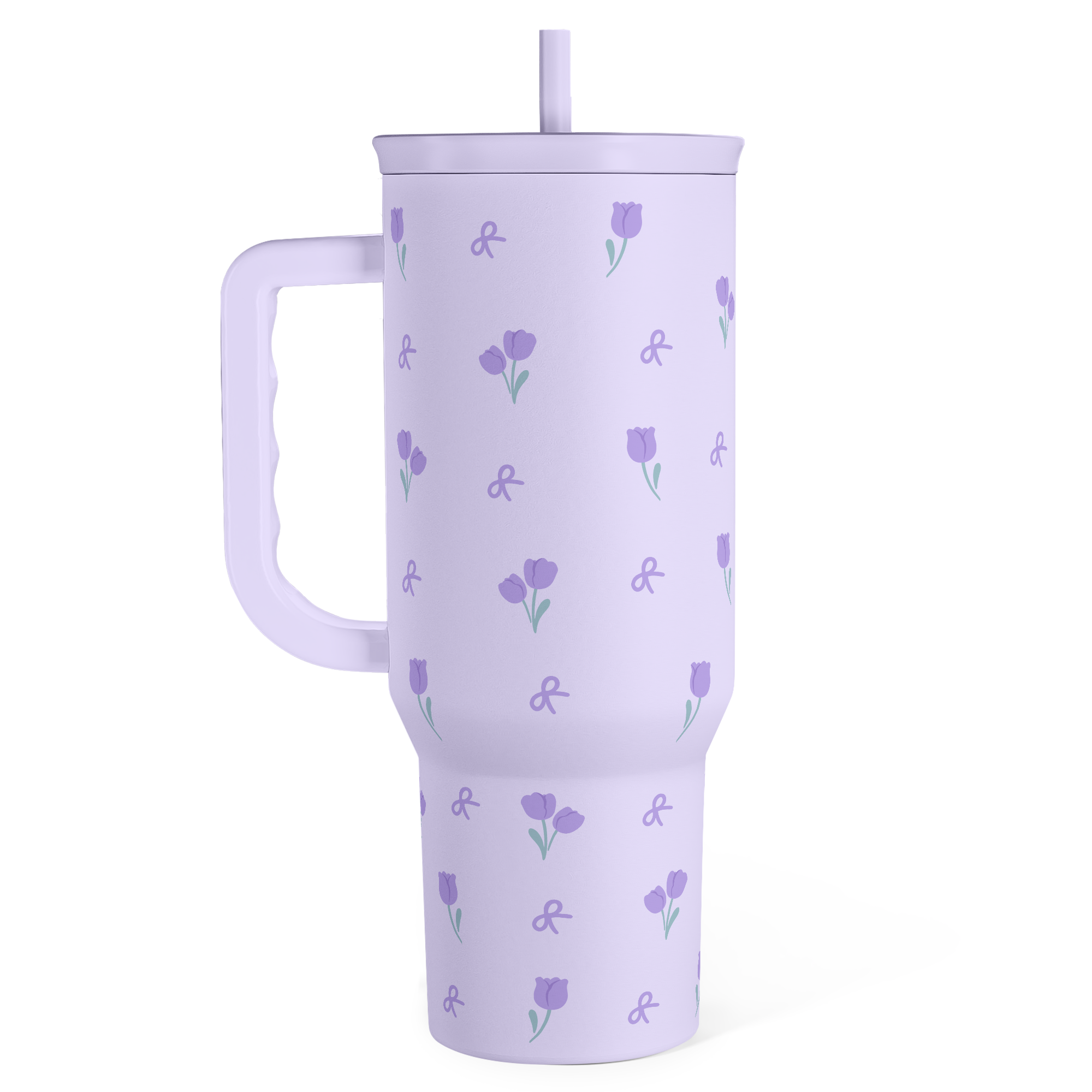 Purple Floral Slidemate | Slider Tumbler with Handle 40oz
