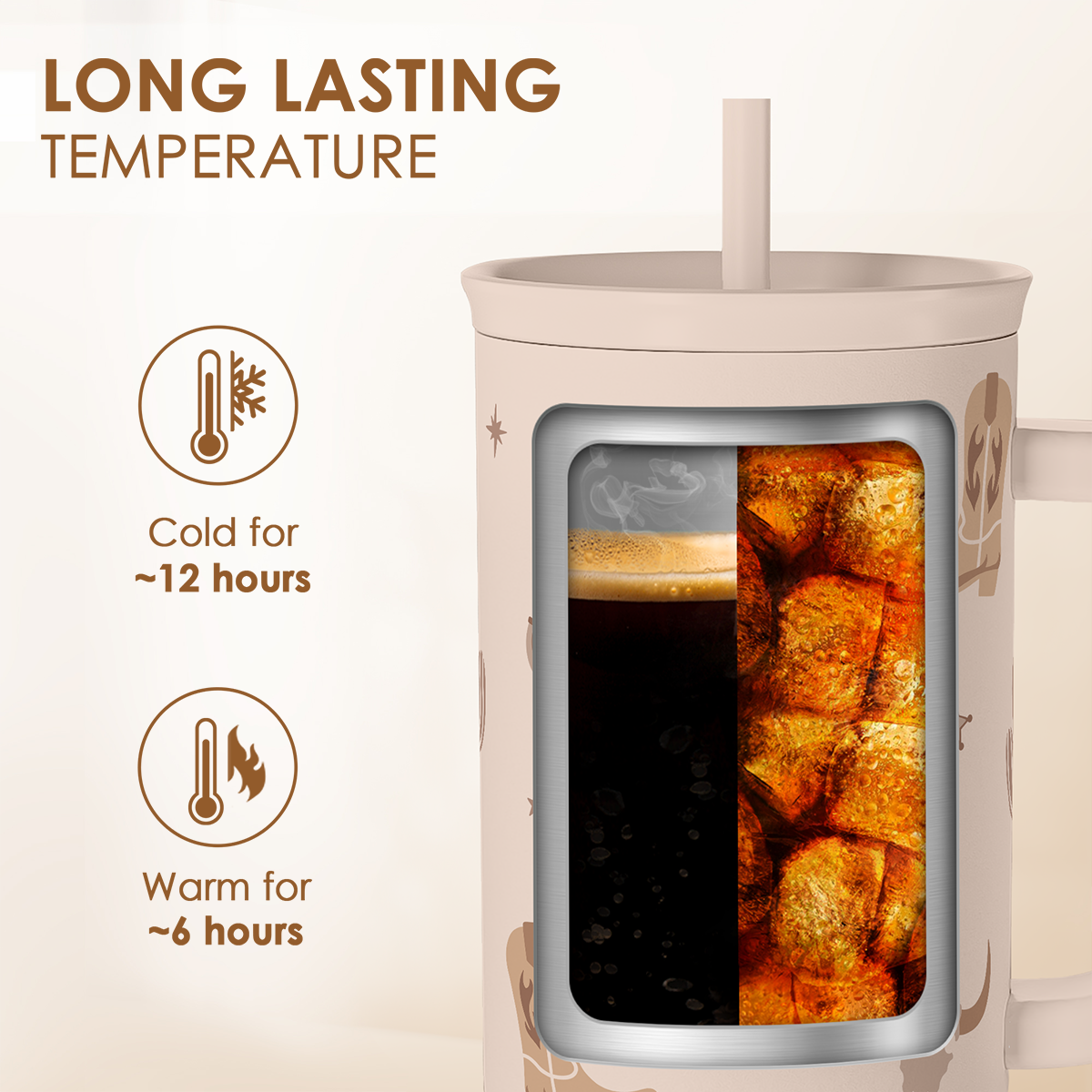 Brown Cowgirl Slidemate | Slider Tumbler with Handle 40oz