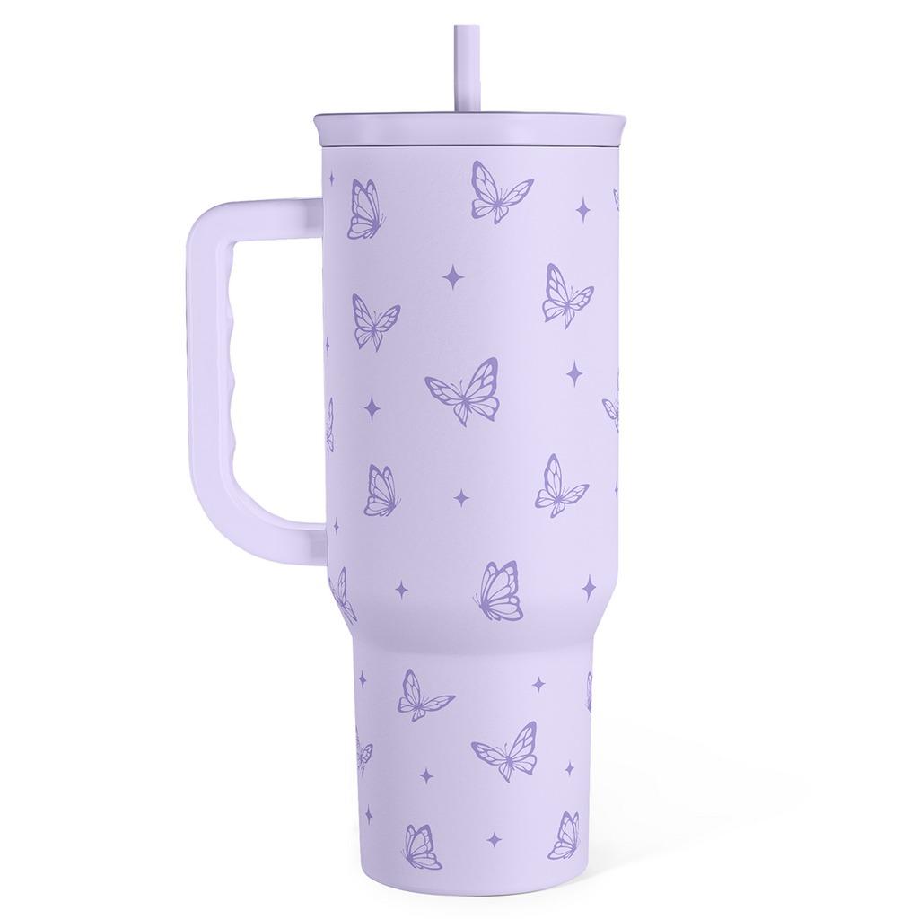 Purple Butterfly Slidemate | Slider Tumbler with Handle 40oz