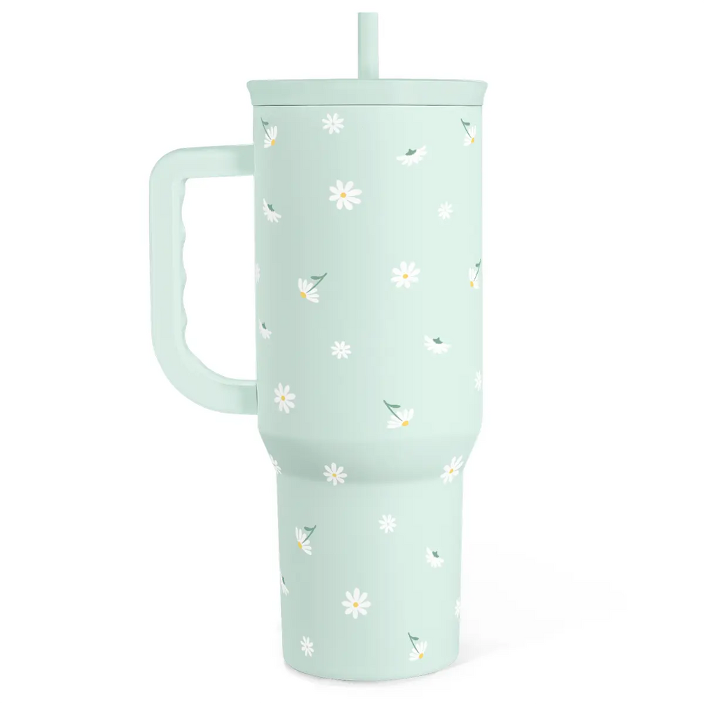 Mint Daisy Slidemate | Slider Tumbler with Handle 40oz