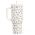 White Leopard Slidemate | Slider Tumbler with Handle 40oz