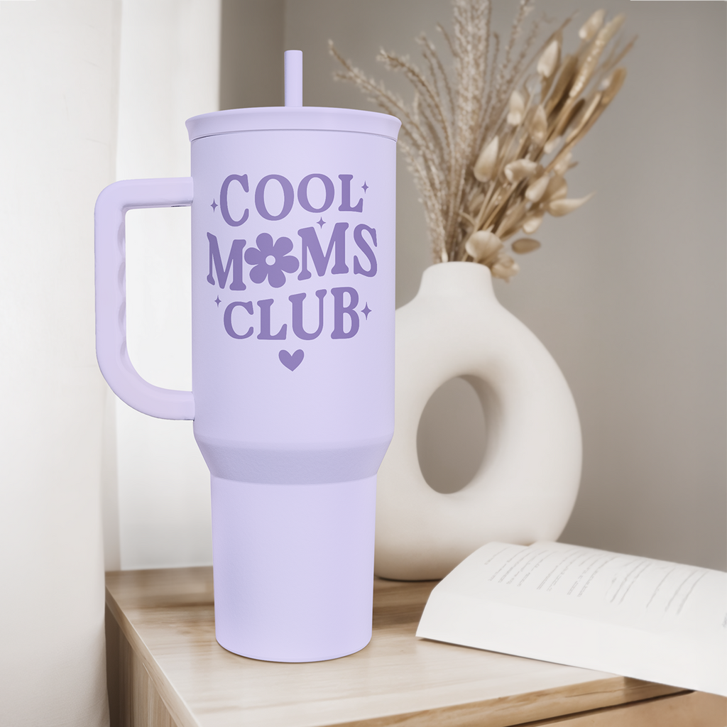 Purple Cool Mom Club Slidemate | Slider Tumbler with Handle 40oz