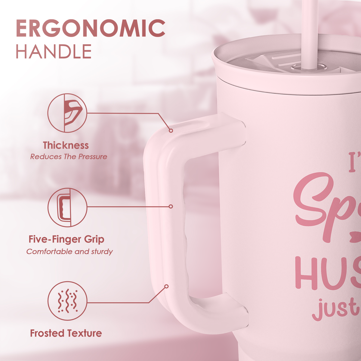 Pink Wife Slidemate | Slider Tumbler with Handle 40oz