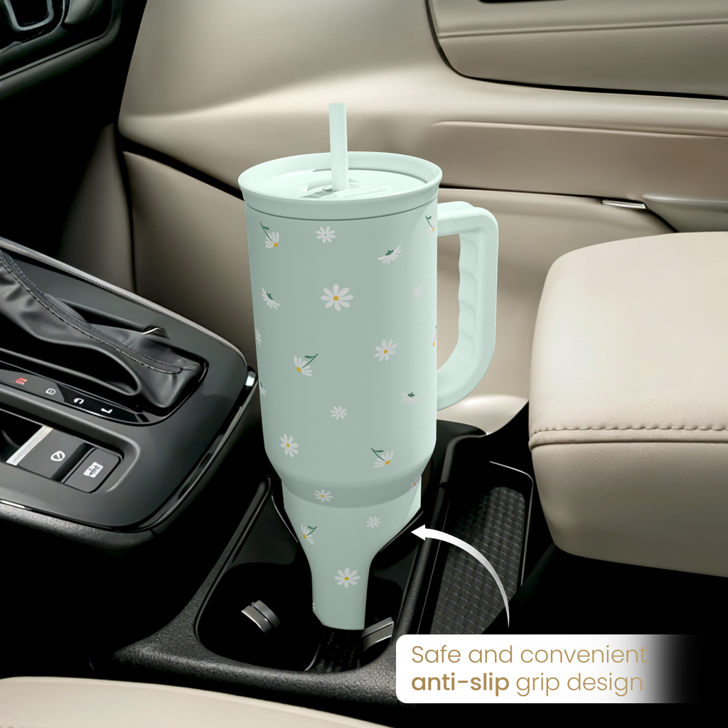 Mint Daisy Slidemate | Slider Tumbler with Handle 40oz