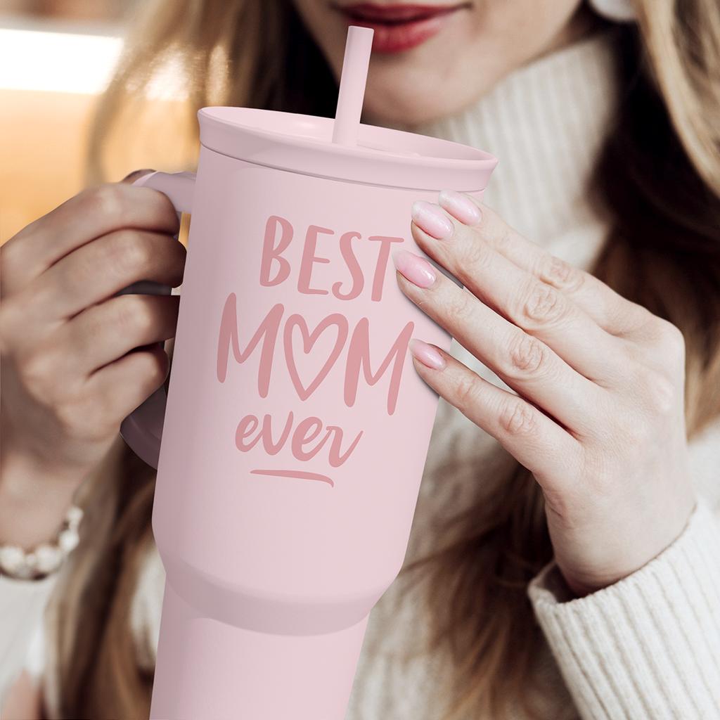 Pink Best Mom Ever Slidemate | Slider Tumbler with Handle 40oz