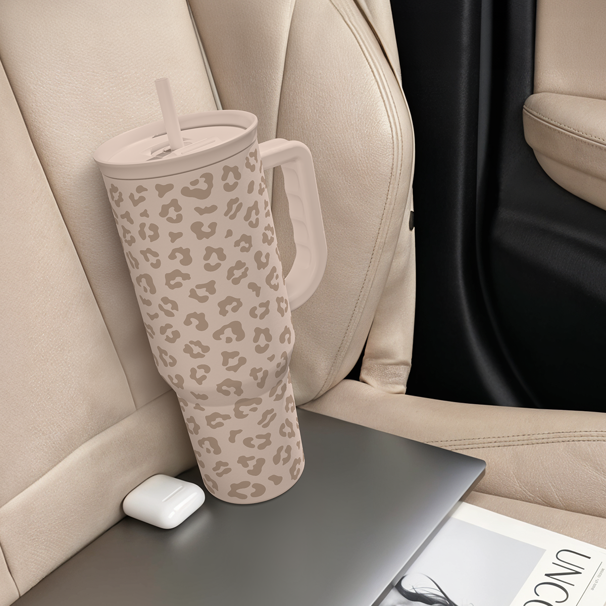 Brown Leopard Slidemate | Slider Tumbler with Handle 40oz