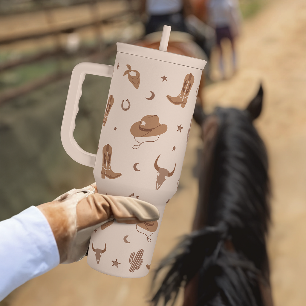 Brown Cowgirl Slidemate | Slider Tumbler with Handle 40oz