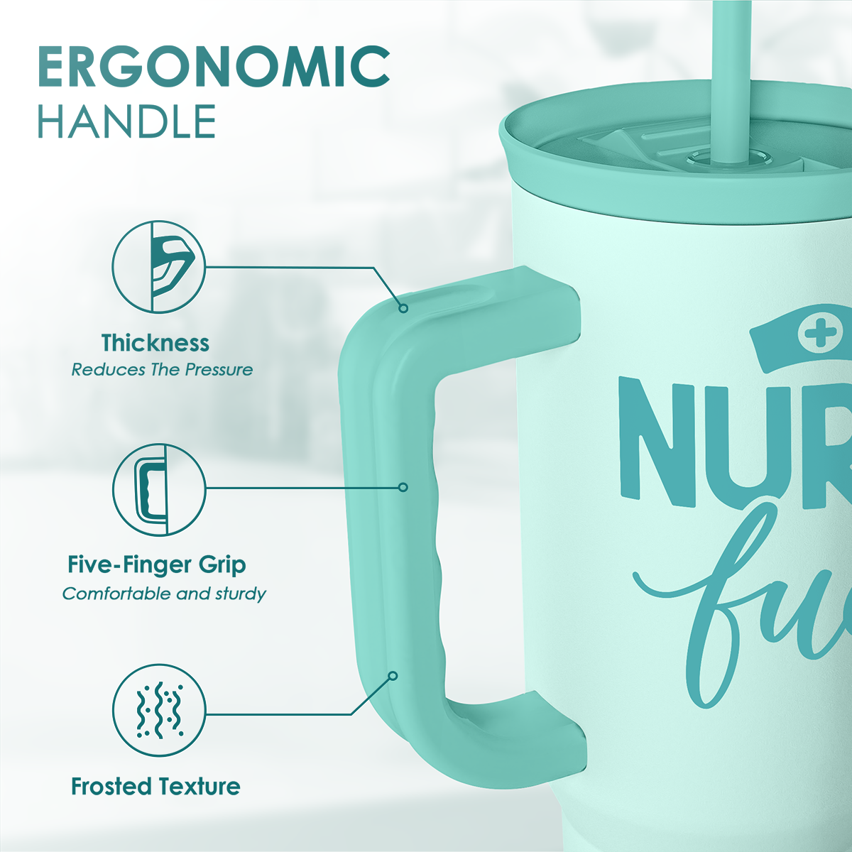 Mint Nurse Slidemate | Slider Tumbler with Handle 40oz