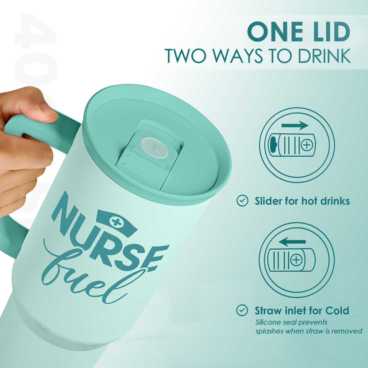 Mint Nurse Slidemate | Slider Tumbler with Handle 40oz