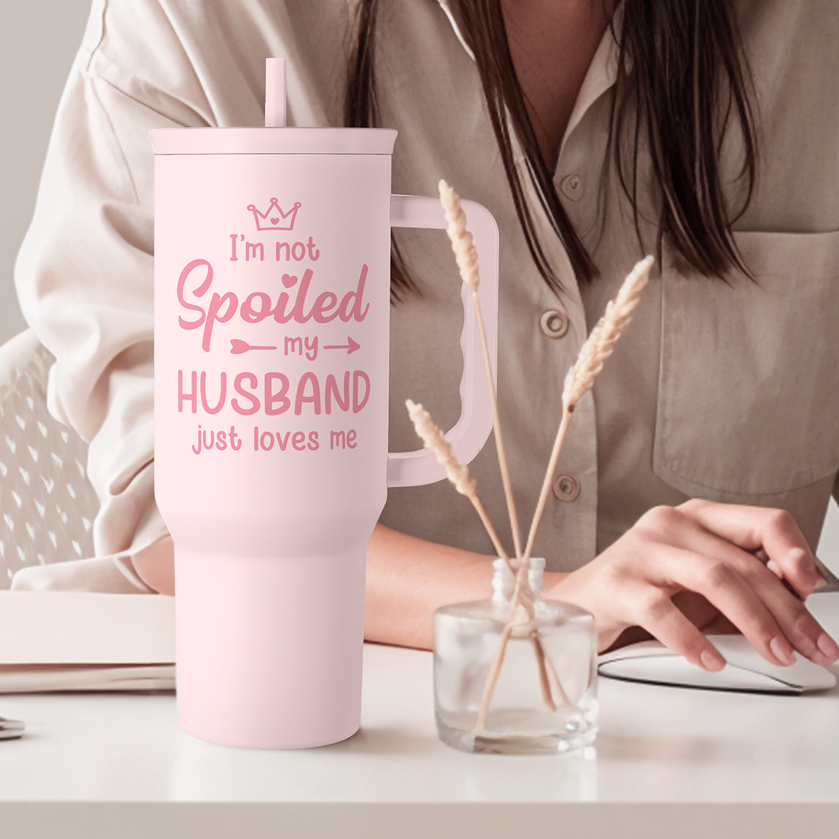 Pink Wife Slidemate | Slider Tumbler with Handle 40oz