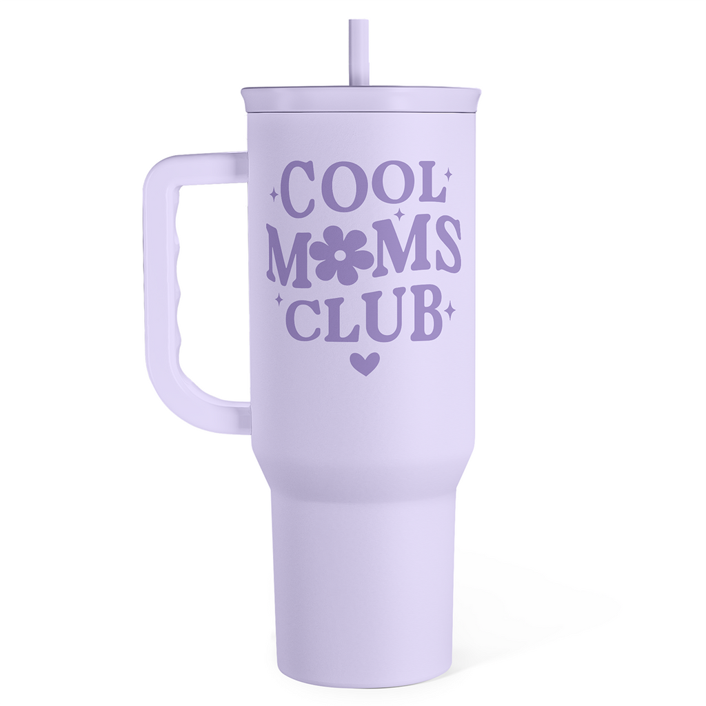 Purple Cool Mom Club Slidemate | Slider Tumbler with Handle 40oz