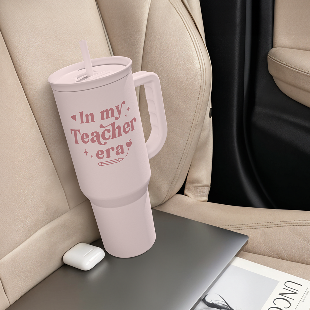 Pink Teacher Slidemate | Slider Tumbler with Handle 40oz