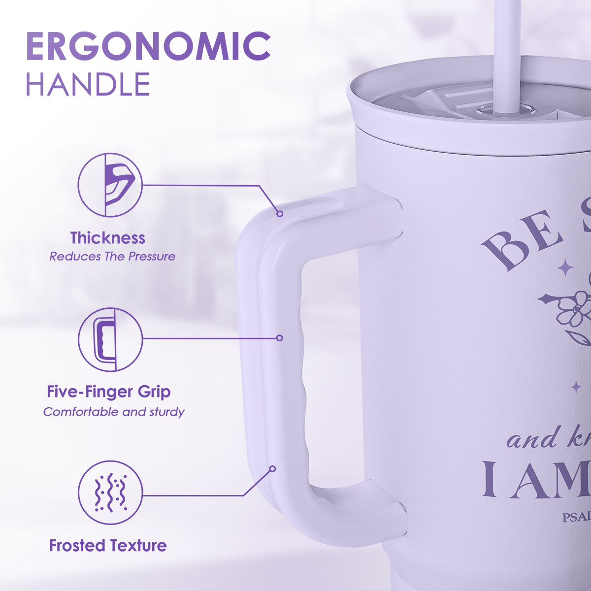 Purple Christian Slidemate | Slider Tumbler with Handle 40oz