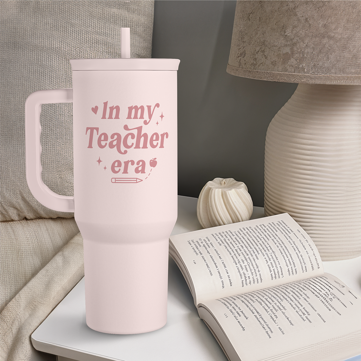 Pink Teacher Slidemate | Slider Tumbler with Handle 40oz