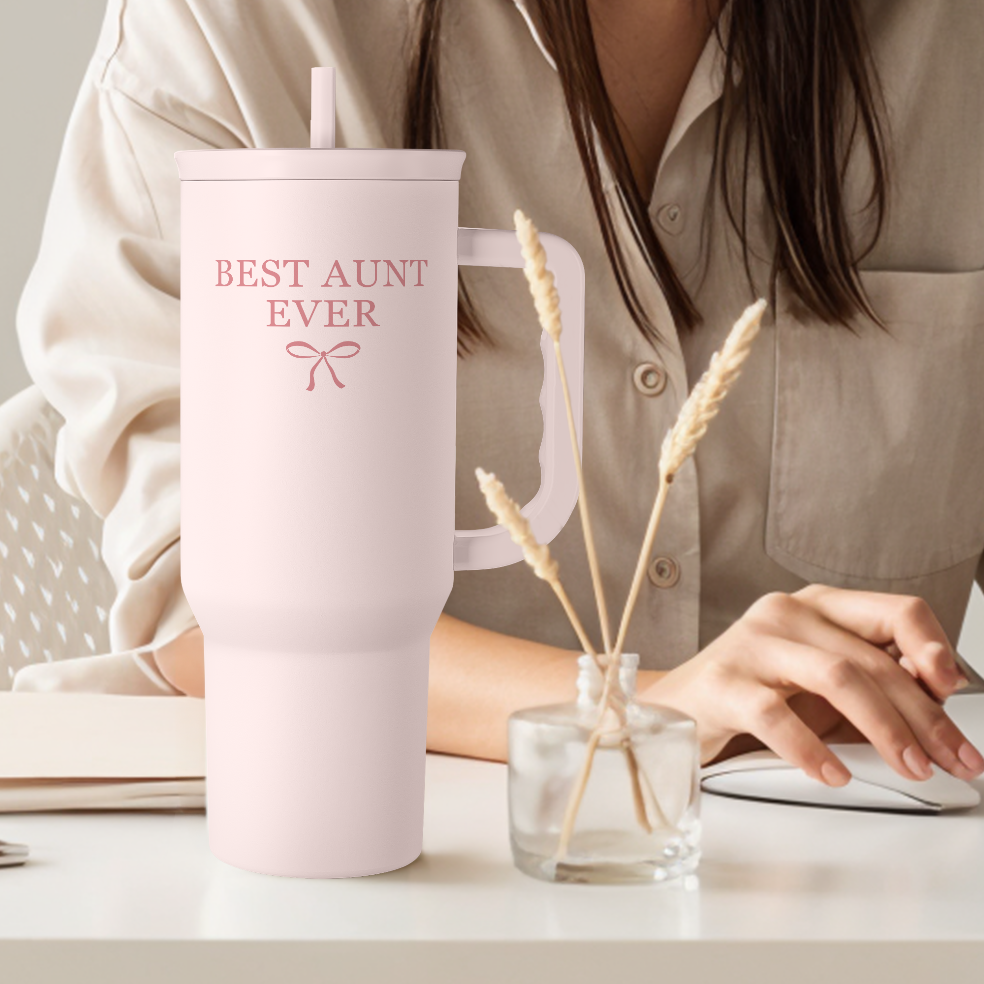 Pink Aunt Slidemate | Slider Tumbler with Handle 40oz