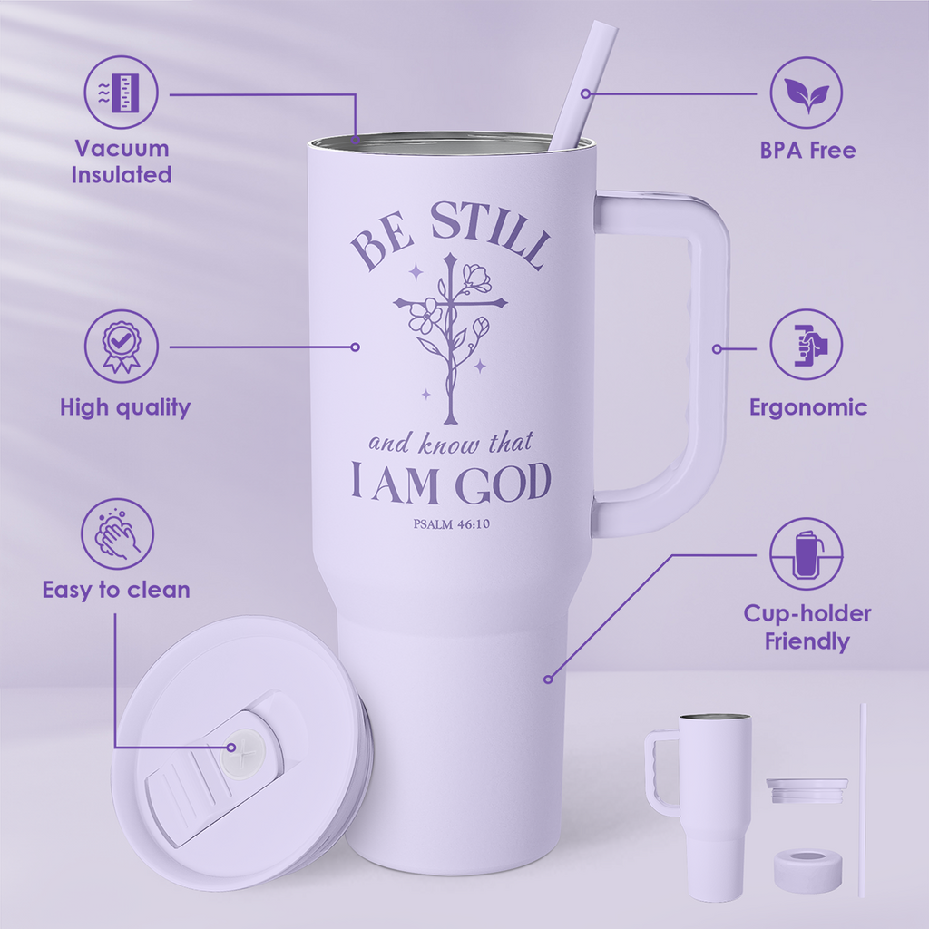 Purple Christian Slidemate | Slider Tumbler with Handle 40oz