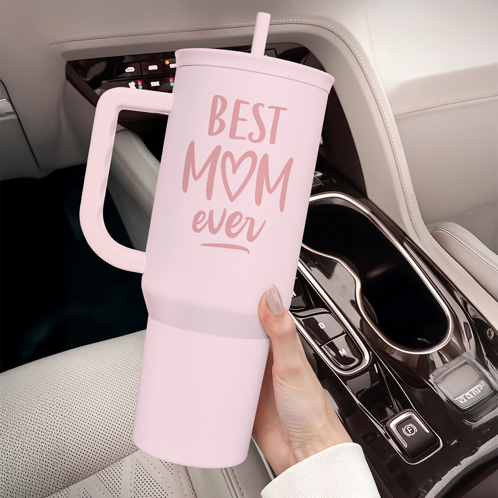 Pink Best Mom Ever Slidemate | Slider Tumbler with Handle 40oz