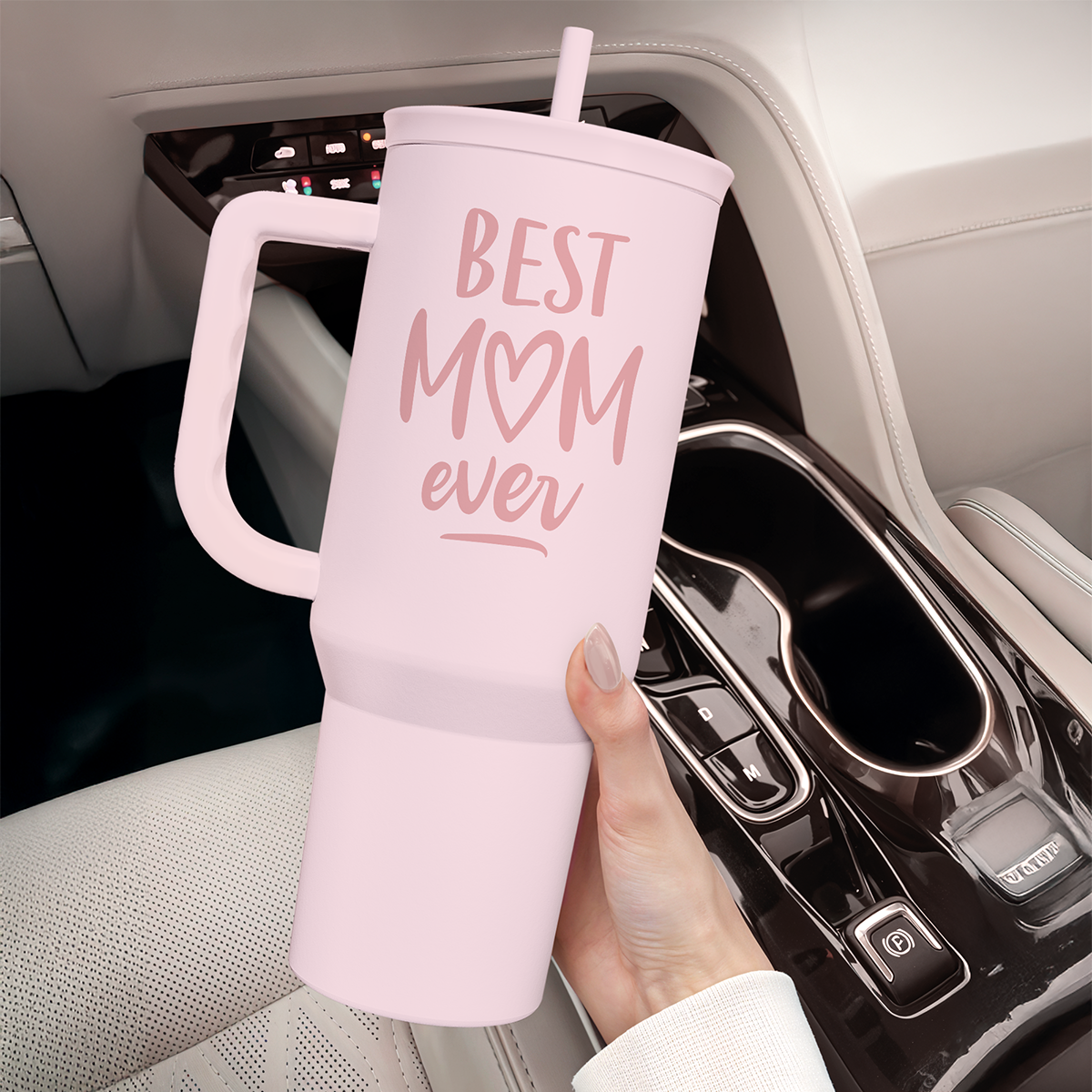Pink Best Mom Ever Slidemate | Slider Tumbler with Handle 40oz