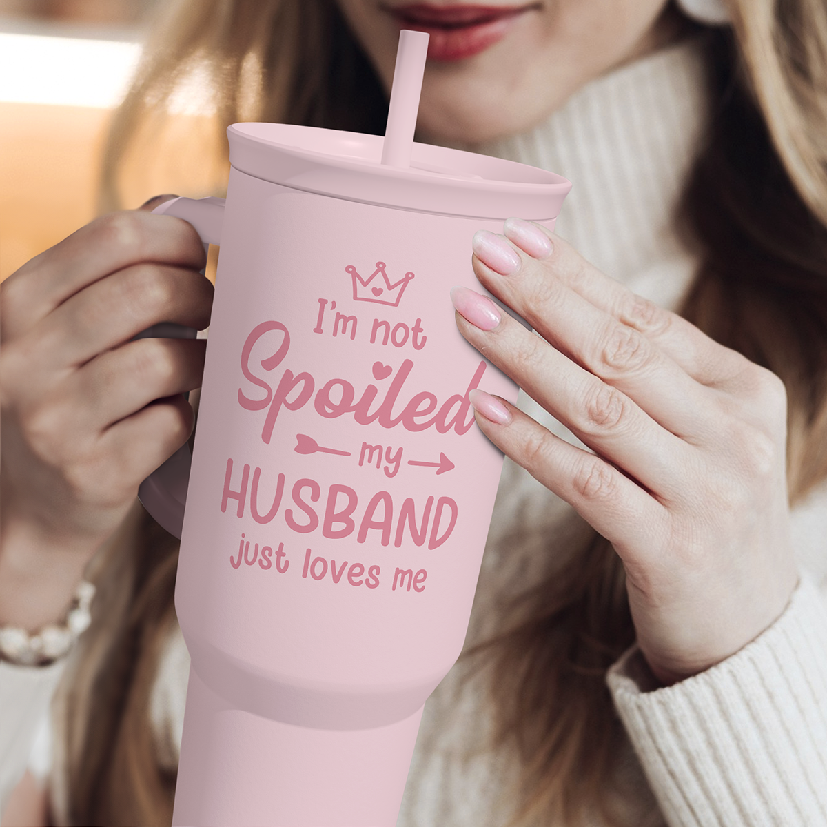 Pink Wife Slidemate | Slider Tumbler with Handle 40oz