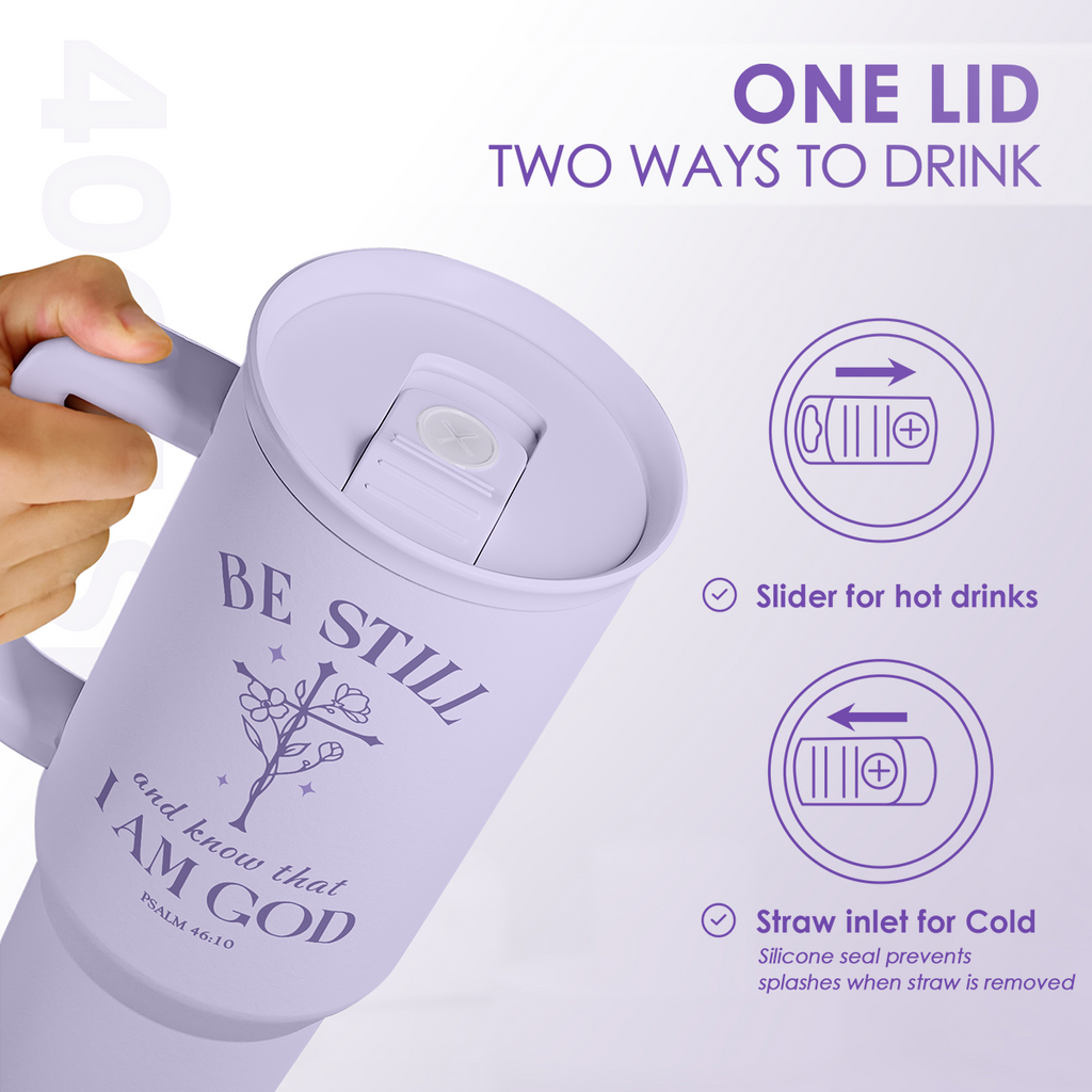 Purple Christian Slidemate | Slider Tumbler with Handle 40oz