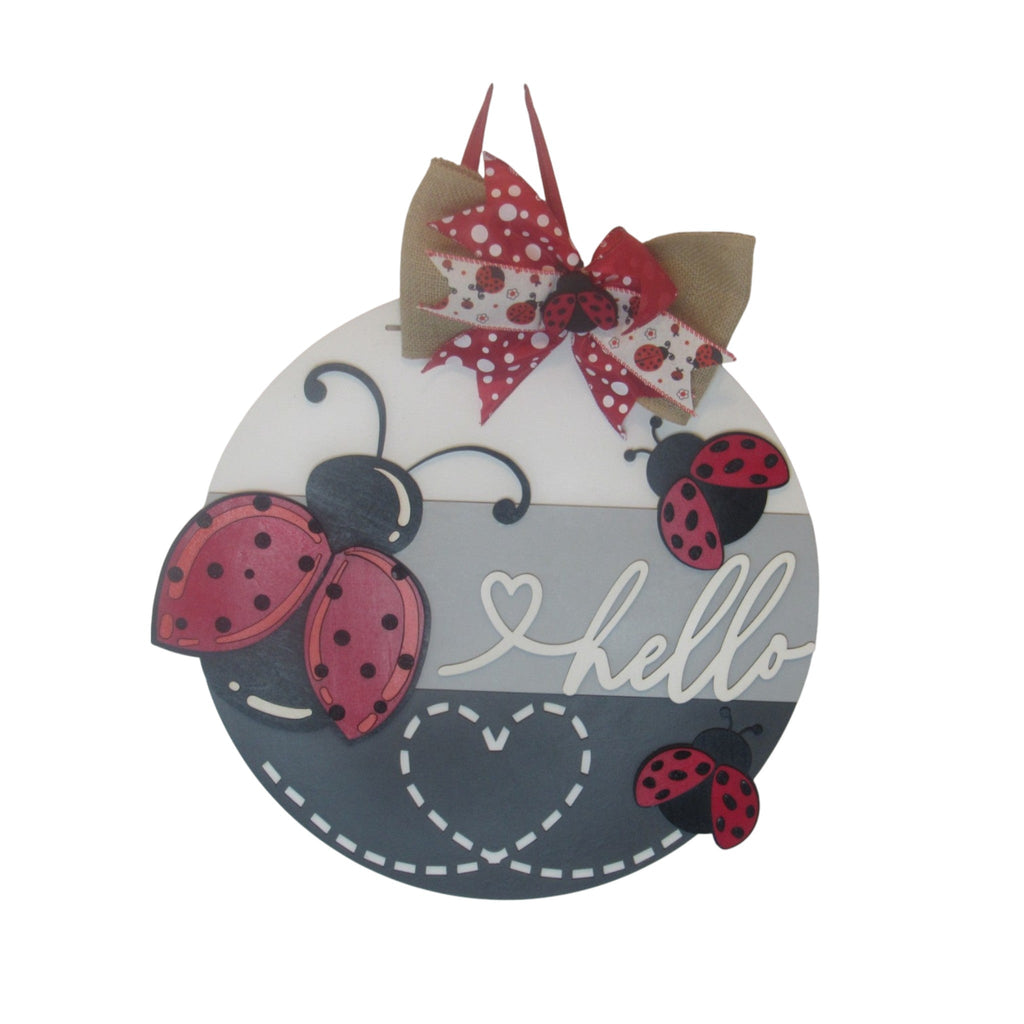 Ladybug Decor - Door Hanger Welcome Sign