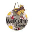 Ladybug Sign – Welcome Friends Door Hanger with Bow