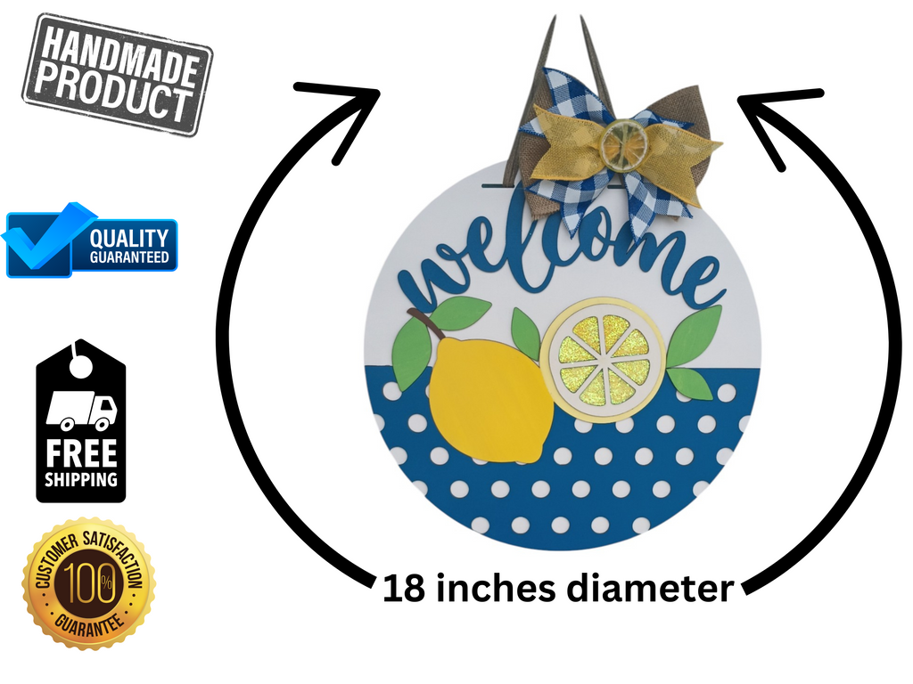 Lemon Decor Door Hanger – Welcome Kitchen Wall Sign