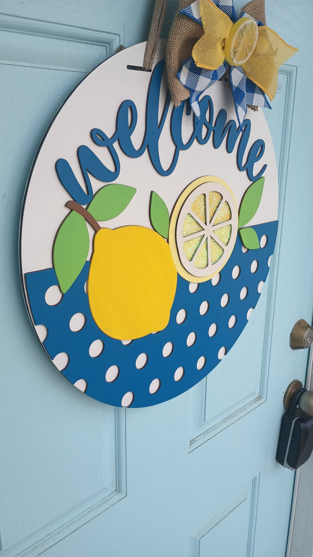 Lemon Decor Door Hanger – Welcome Kitchen Wall Sign