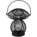 Enchanted Mushroom Wire Candle Holder – Rustic Metal Lantern