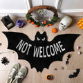 Drydiet Halloween Unwelcome Bat Door Mat 20x40 Large Black Coco Coir