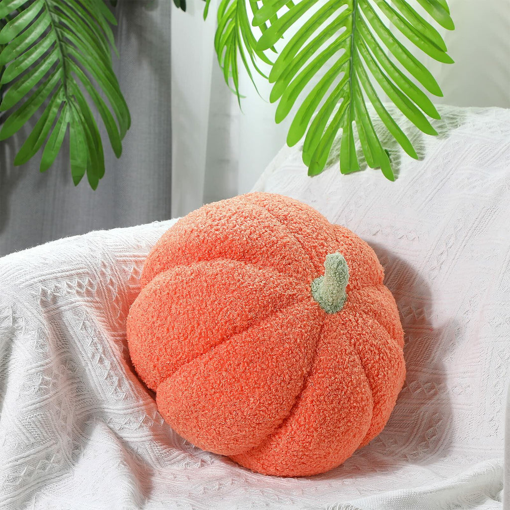 Queekay 2 Pcs Pumpkin Pillow Plush 11x9.5 Inch Orange Fall Decor