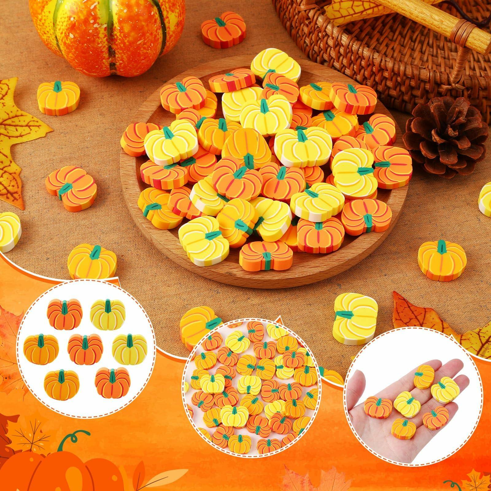kaiolbly 80pcs Mini Pumpkins Polymer Clay Ornaments Multi Color 20mm Fall