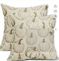 Yxuiyal Fall Pillow Covers Set of 2 18x18 Brown Pumpkin Linen