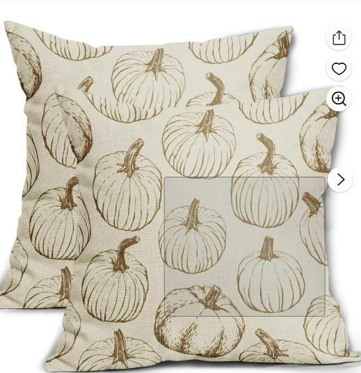 Yxuiyal Fall Pillow Covers Set of 2 18x18 Brown Pumpkin Linen