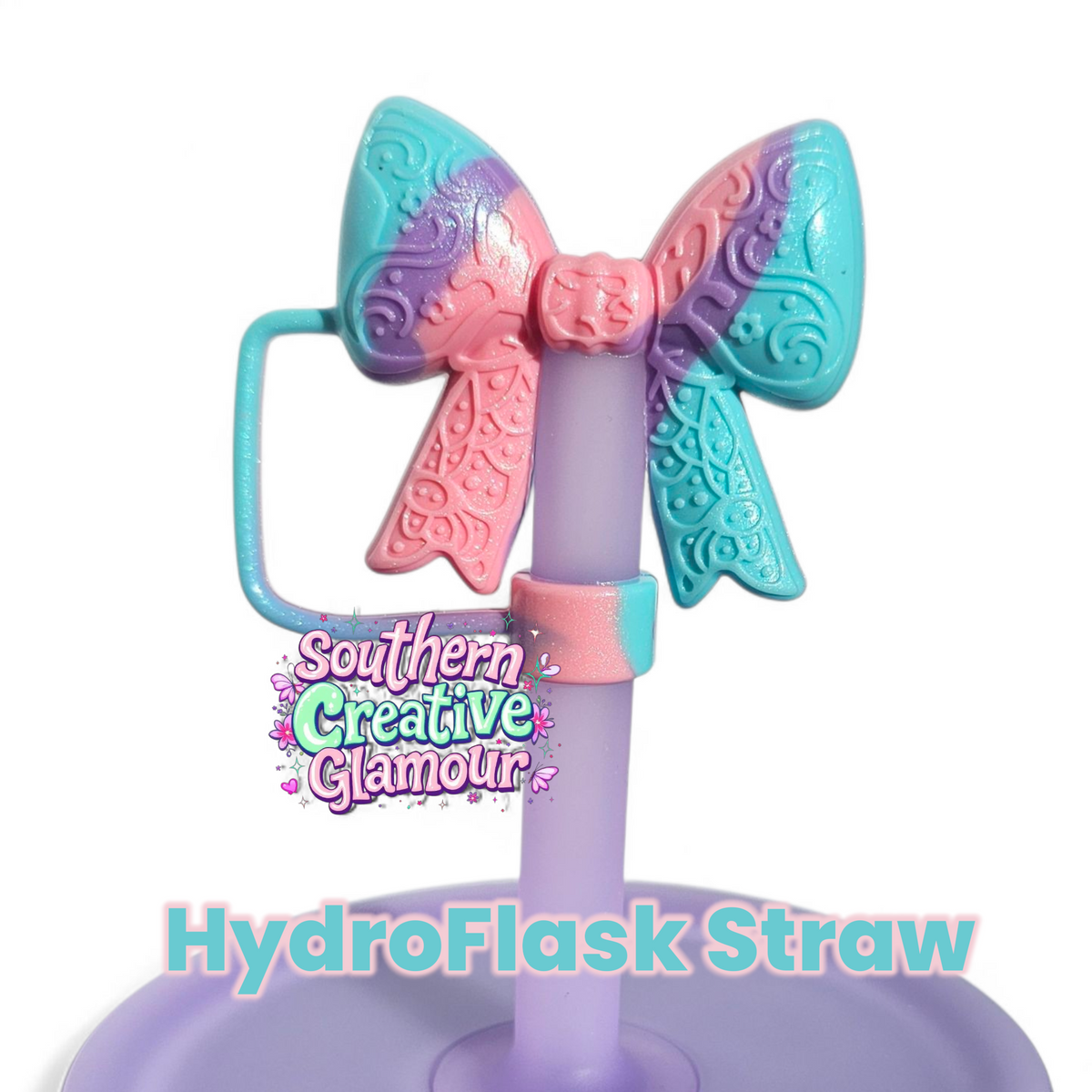 Paisley Princess 3D BOW Silicone Straw Topper | Watermelon Shimmer