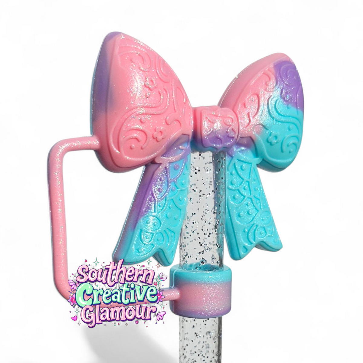 Paisley Princess 3D Silicone Straw Topper | Pastel Swirl Shimmer