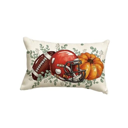 Yxuiyal Fall Pillow Covers 12x20 Inch Plaid Orange Pumpkin Leaf 2 Pack
