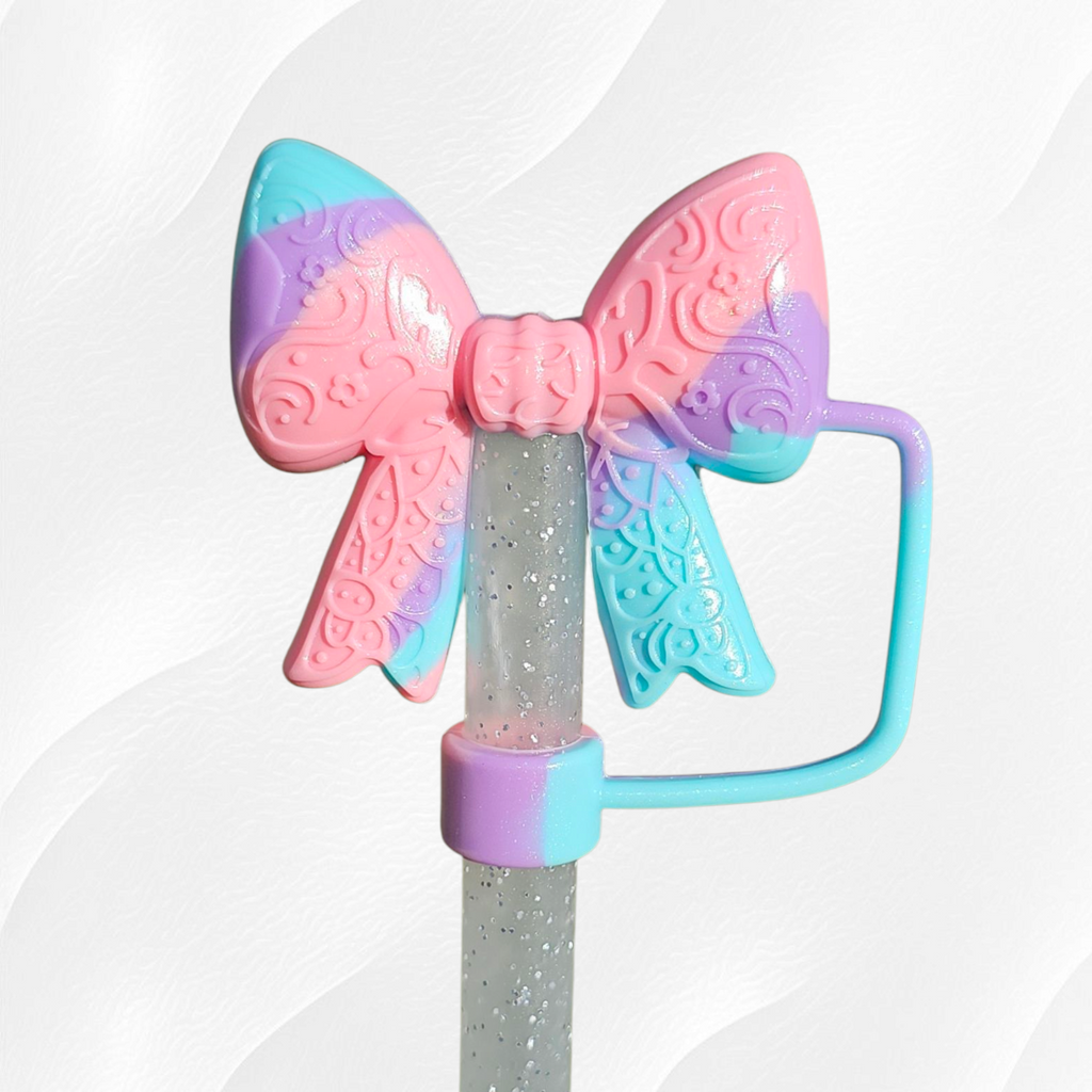 Paisley Princess 3D Silicone Straw Topper | Pastel Swirl Shimmer